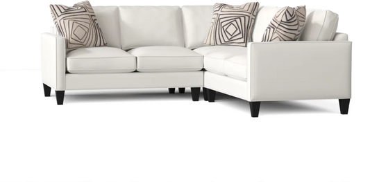 L-Shape Sectional Sofa: Contemporary Sectional Features Stylish with Petite Track Arms(Akiko Bone)