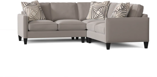 L-Shape Sectional Sofa: Contemporary Sectional Features Stylish with Petite Track Arms(Akiko Cement)