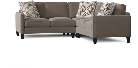 L-Shape Sectional Sofa: Contemporary Sectional Features Stylish with Petite Track Arms(Akiko Cobblestone)