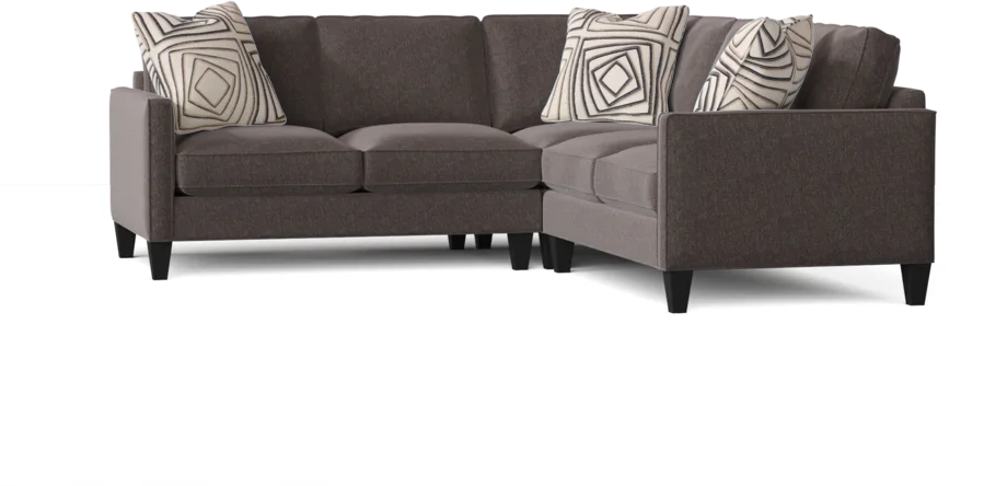 L-Shape Sectional Sofa: Contemporary Sectional Features Stylish with Petite Track Arms(Crafty Charcoal)