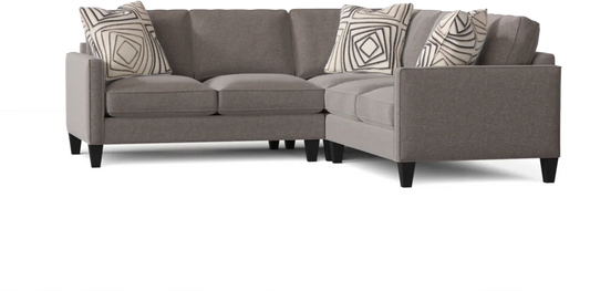 L-Shape Sectional Sofa: Contemporary Sectional Features Stylish with Petite Track Arms(Crafty Cobblestone)