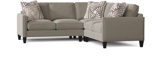 L-Shape Sectional Sofa: Contemporary Sectional Features Stylish with Petite Track Arms(Crafty Eucalyptus)