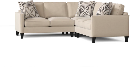 L-Shape Sectional Sofa: Contemporary Sectional Features Stylish with Petite Track Arms(Crafty Linen)