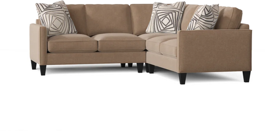 L-Shape Sectional Sofa: Contemporary Sectional Features Stylish with Petite Track Arms(Crafty Portobello)