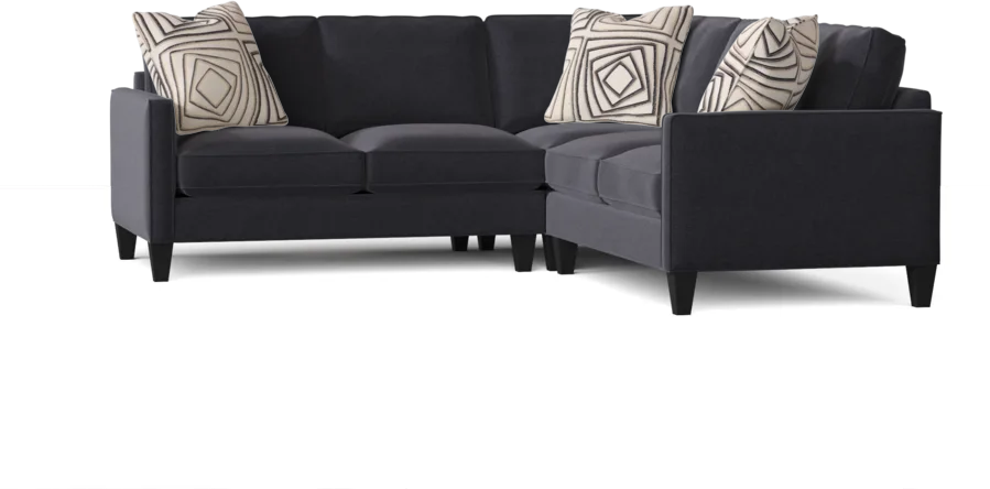 L-Shape Sectional Sofa: Contemporary Sectional Features Stylish with Petite Track Arms(Judson Denim)
