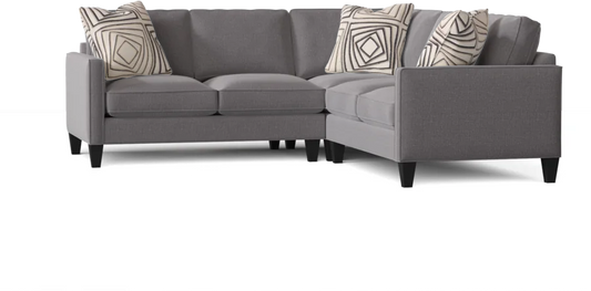 L-Shape Sectional Sofa: Contemporary Sectional Features Stylish with Petite Track Arms(Macarena Slate)