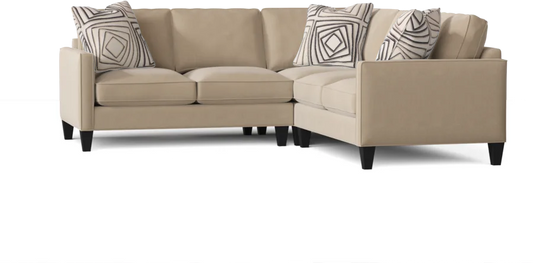 L-Shape Sectional Sofa: Contemporary Sectional Features Stylish with Petite Track Arms(Peyton Fawn)