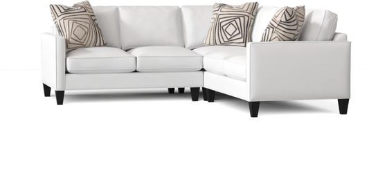 L-Shape Sectional Sofa: Contemporary Sectional Features Stylish with Petite Track Arms(Peyton Pearl)