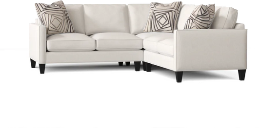 L-Shape Sectional Sofa: Contemporary Sectional Features Stylish with Petite Track Arms(Sugarshack Glacier)