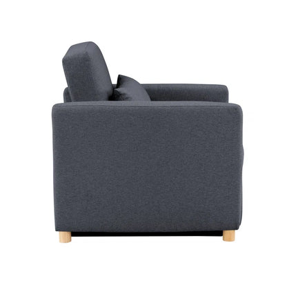 Sofa Chair: 36" Convertible Sleeper Accent Chair with Cushion(Navy Polyester)