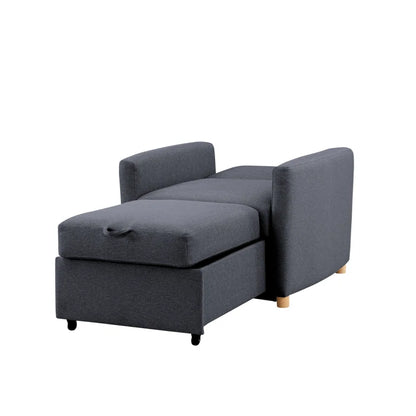 Sofa Chair: 36" Convertible Sleeper Accent Chair with Cushion(Navy Polyester)