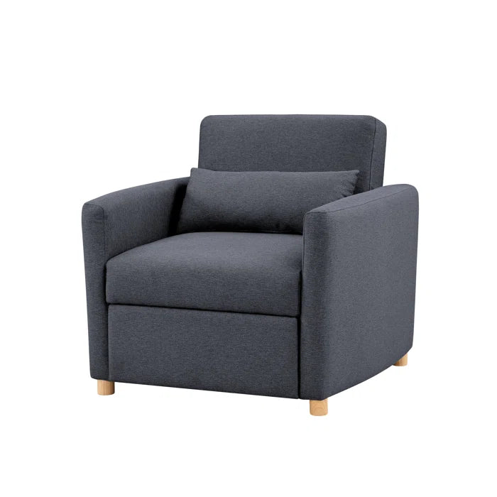Sofa Chair: 36" Convertible Sleeper Accent Chair with Cushion(Navy Polyester)