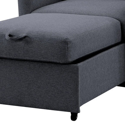 Sofa Chair: 36" Convertible Sleeper Accent Chair with Cushion(Navy Polyester)