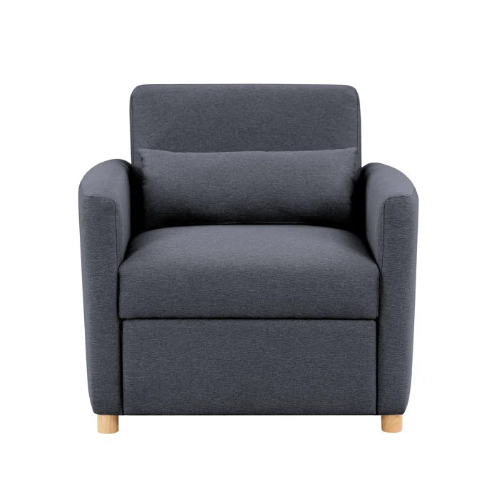 Sofa Chair: 36" Convertible Sleeper Accent Chair with Cushion(Navy Polyester)