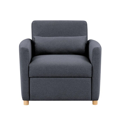 Sofa Chair: 36" Convertible Sleeper Accent Chair with Cushion(Navy Polyester)