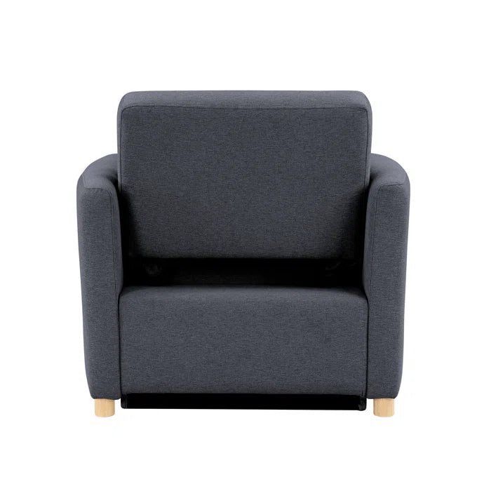 Sofa Chair: 36" Convertible Sleeper Accent Chair with Cushion(Navy Polyester)