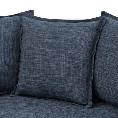 L- Shape Sectional Sofa: 4 - Piece Upholstered Sectional Sleeper Sofa Bed(Dark Blue Linen Blend)