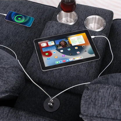 L Shape Sectional Sofa: 6 Seater Corner Sectional Sofa(Dark Gray Chenille)