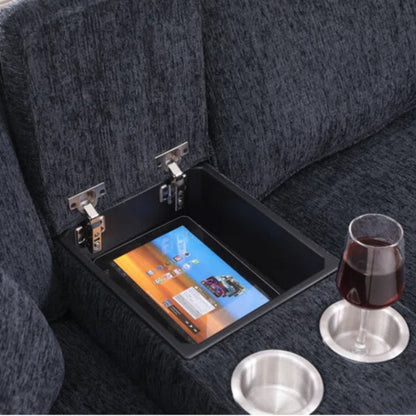 L Shape Sectional Sofa: 6 Seater Corner Sectional Sofa(Dark Gray Chenille)