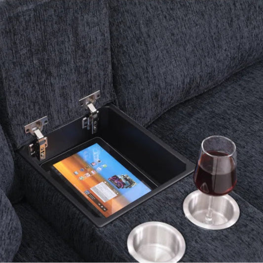 L Shape Sectional Sofa: 6 Seater Corner Sectional Sofa(Dark Gray Chenille)