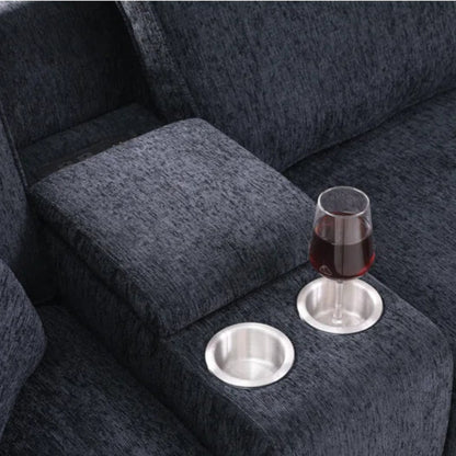 L Shape Sectional Sofa: 6 Seater Corner Sectional Sofa(Dark Gray Chenille)