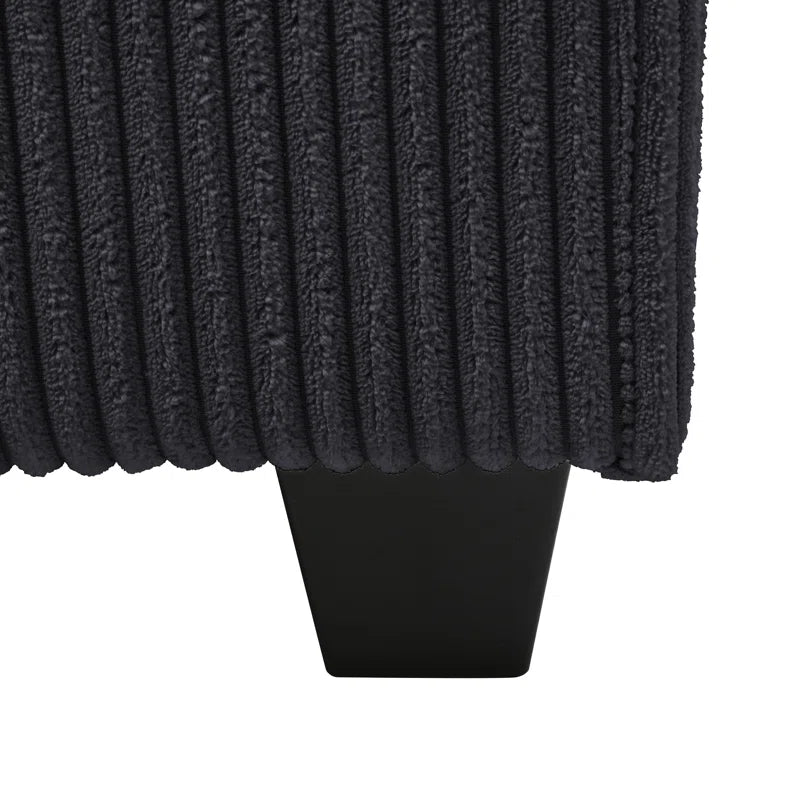 L Shape Sectional Sofa: 108.5"W Corduroy Upholstered 5 - Piece Sectional Sofa(Drak Gray Corduroy)