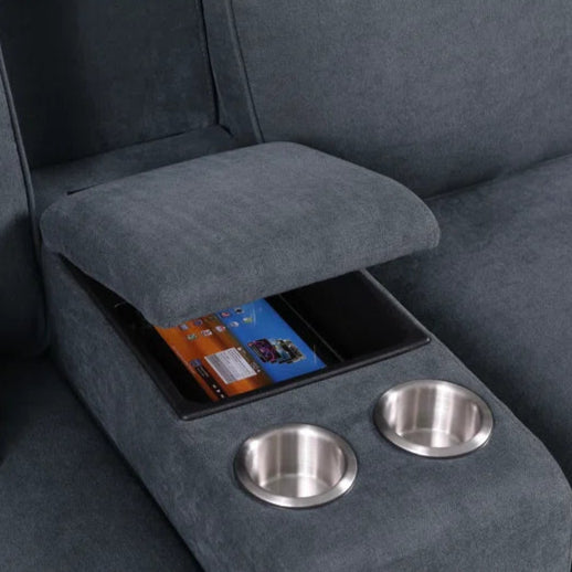 L Shape Sectional Sofa: 8 Piece Modular Corner Sectional with Ottoman(Dark Gray Polyester Blend)