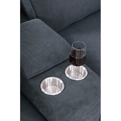 L Shape Sectional Sofa: 8 Piece Modular Corner Sectional with Ottoman(Dark Gray Polyester Blend)