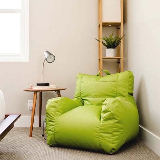 THE CASA ORO® Durable Polyester Dorm Bean Bag with Pocket and Drink Holder(Spicy Lime Polyester)