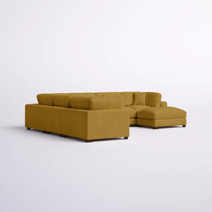 U- Shape Sectional Sofa: 7 - Piece 144" Wide Modular Corner Sectional(Ginger Corduroy)