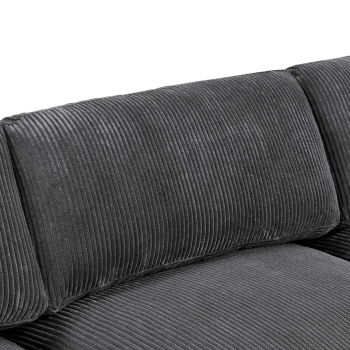 U- Shape Sectional Sofa: 7 - Piece 144" Wide Modular Corner Sectional(Gray Corduroy)