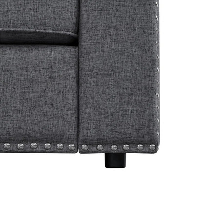 U-Shape Sectional Sofa: 8 - Piece Modular Large Sectional Seat (Gray Polyester)