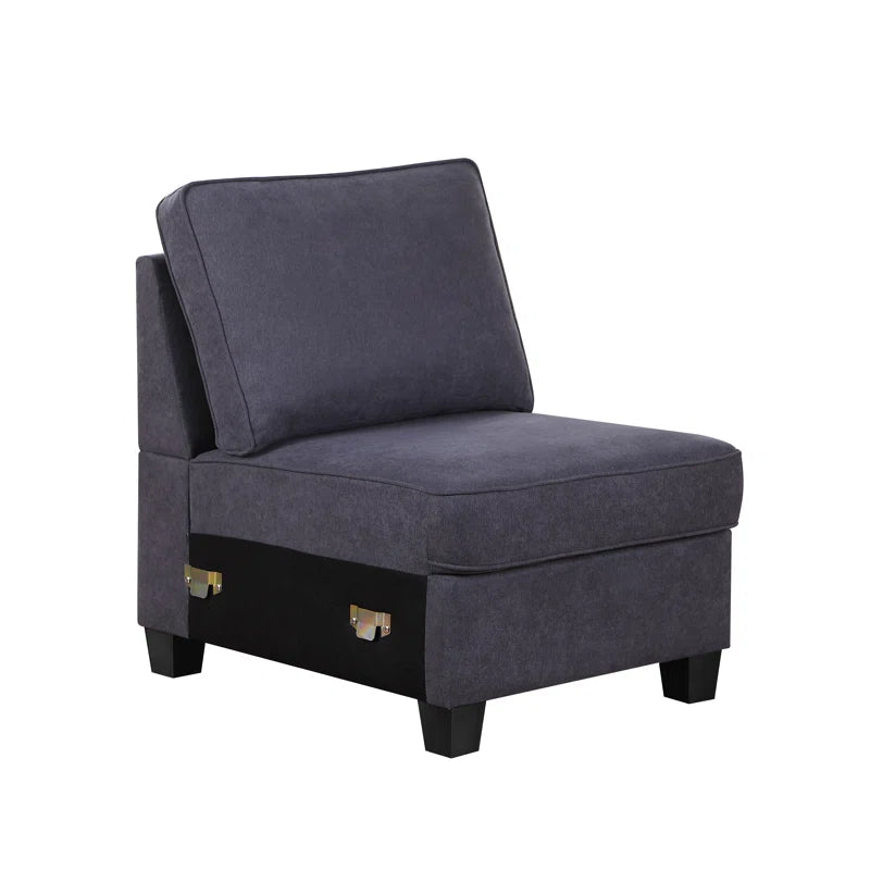 L Shape Sectional Sofa: 136.35" Wide Reversible 7-Piece Modular Corner Sectional with Ottoman(Gray Polyester Blend)