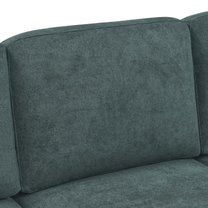 L- Shape Sectional Sofa: 7 - Piece Modular Corner Sectional(Green Polyester Blend)