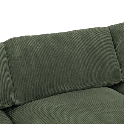 U- Shape Sectional Sofa: 7 - Piece 144" Wide Modular Corner Sectional(Hunter Green Corduroy)
