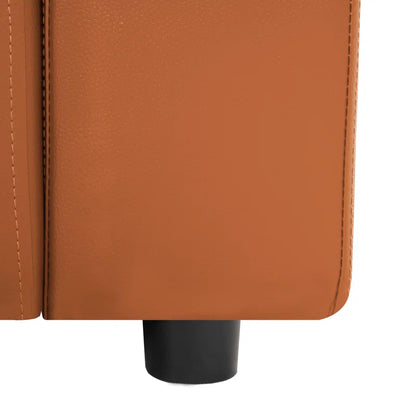 L Shaped Sleeper Sofa with Storage Pull-Out Sofa Couch(Caramel Faux Leather)