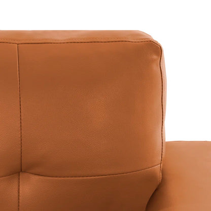 L Shaped Sleeper Sofa with Storage Pull-Out Sofa Couch(Caramel Faux Leather)