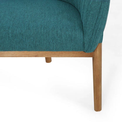 THE CASA ORO® Loveseat Recessed Arm Smooth Upholstery Office Sofa(Teal Fabric)