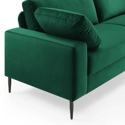 THE CASE ORO® Modern Style Etta 84.3" Mid-Century Modern Design Office Sofa(Green Velvet)