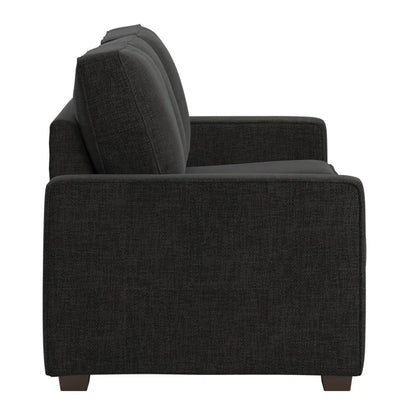 THE CASA ORO® Designer Sofa Set: Modern Fabric Upholstered Square Arm Sofa Set - Living Room Chair, Loveseat And Sofa(Black Woven)
