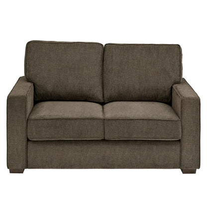Modern Sofa Set: Modern Fabric Upholstered Square Arm Sofa Set - Living Room Chair, Loveseat And Sofa(Brown Chenille)