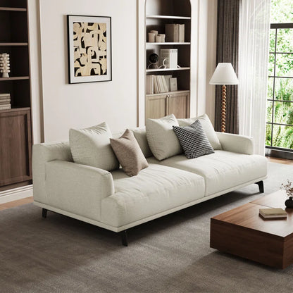 Modern Sofa Set:  Modern cotton and linen cushion Living Room Set with Pillow(Beige)