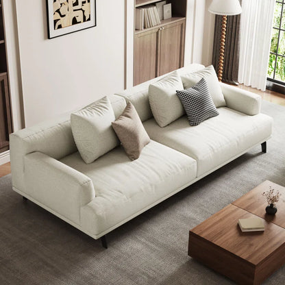 Modern Sofa Set:  Modern cotton and linen cushion Living Room Set with Pillow(Beige)
