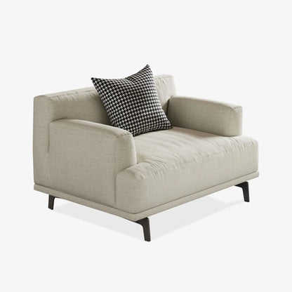 Sofa Chair: 41.3" Modern cotton and linen cushion Single seat square armrest sofa with Pillows