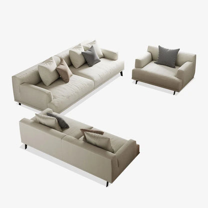 Sofa Chair: 41.3" Modern cotton and linen cushion Single seat square armrest sofa with Pillows