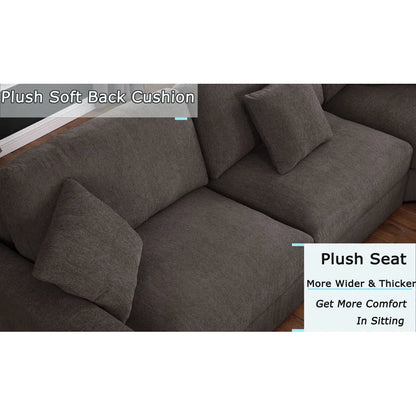 U-Shape Sectional Sofa: Modular 12-piece Oversized 9-seater Corner Sectional Sofa(Dark Gray Polyester)