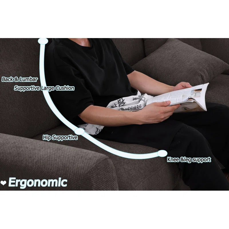 U-Shape Sectional Sofa: Modular 12-piece Oversized 9-seater Corner Sectional Sofa(Dark Gray Polyester)