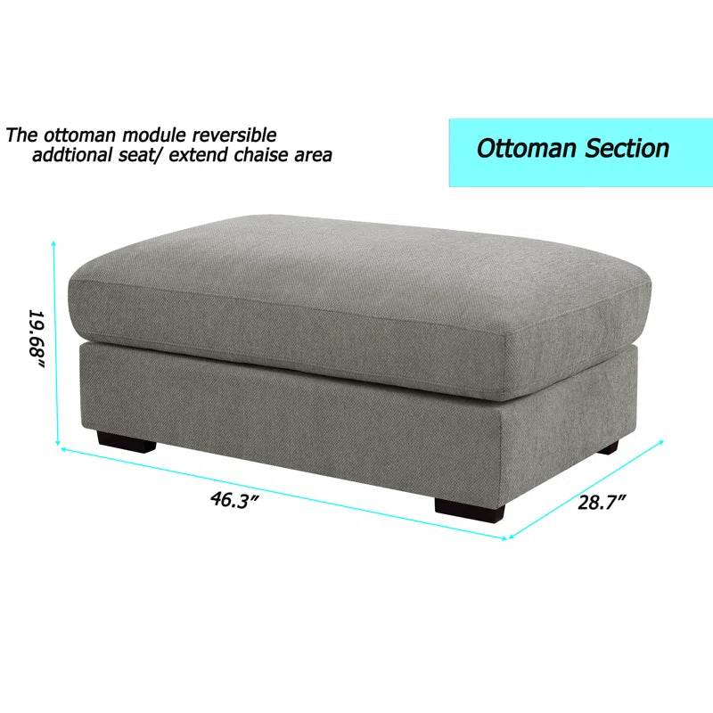 U-Shape Sectional Sofa: Modular 12-piece Oversized 9-seater Corner Sectional Sofa(Gray Polyester)