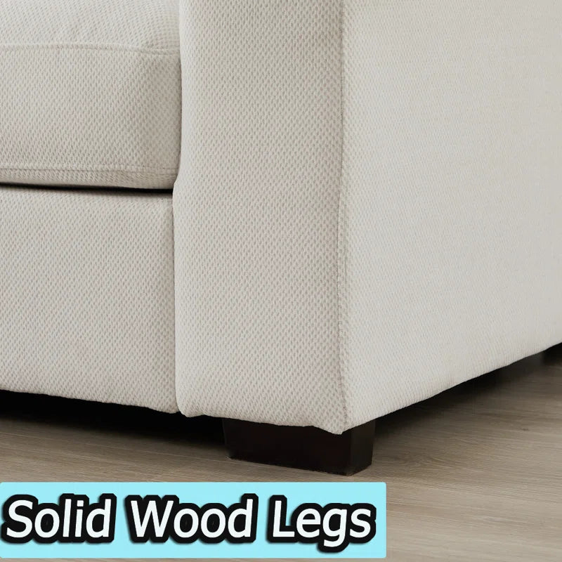 U-Shape Sectional Sofa: Modular 12-piece Oversized 9-seater Corner Sectional Sofa(White Polyester)