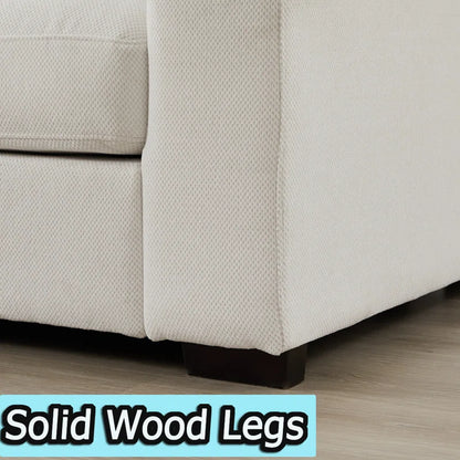 U-Shape Sectional Sofa: Modular 12-piece Oversized 9-seater Corner Sectional Sofa(White Polyester)